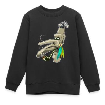 Voodoo Design, mit den coolen Voodoo Priester - Kinder Premium Organic Sweatshirt - Schwarz - Vorne - AI Model Kid Female (0cm)