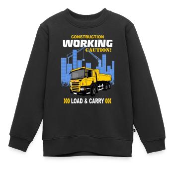 Camion à benne basculante - camion - camion - Sweat Premium enfant bio - noir - Devant - AI Model Kid Female (0cm)