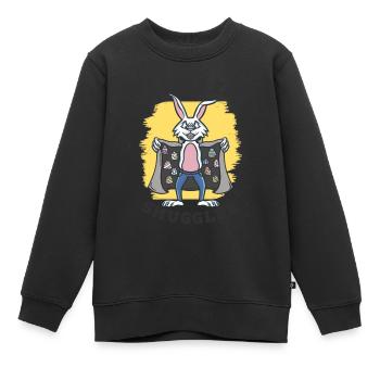 Easter egg smuggler Rabbit - Kids Premium Organic Sweatshirt - black - Front - AI Model Kid Female (0cm)