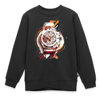 Les collectionneurs de montres aiment les vieux chronographes comme montres - Sweat Premium enfant bio - noir - Devant - AI Model Kid Female (0cm)
