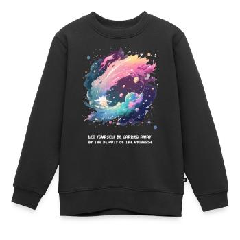 La beauté de l'univers - Sweat Premium enfant bio - noir - Devant - AI Model Kid Female (0cm)