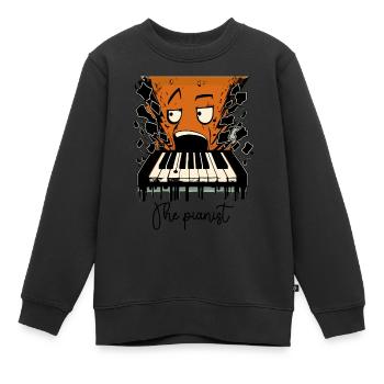 Der Pianist - Kinder Premium Organic Sweatshirt - Schwarz - Vorne - AI Model Kid Female (0cm)