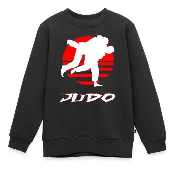 Judo - Sweat Premium enfant bio - noir - Devant - AI Model Kid Female (0cm)