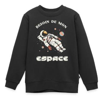 Besoin de mon espace - Sweat Premium enfant bio - noir - Devant - AI Model Kid Female (0cm)