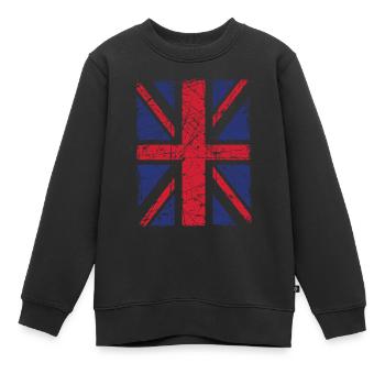 Union Jack - Sweat Premium enfant bio - noir - Devant - AI Model Kid Female (0cm)