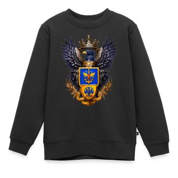 Adler mit Wappen - Kinder Premium Organic Sweatshirt - Schwarz - Vorne - AI Model Kid Female (0cm)