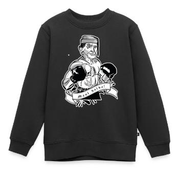 Rieser Grantler // Illustration - Kinder Premium Organic Sweatshirt - Schwarz - Vorne - AI Model Kid Female (0cm)