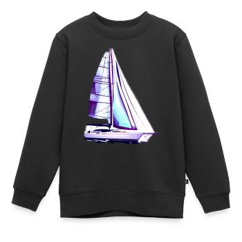 Segeln Segelboot Segelsport Segler Segelschiff - Kinder Premium Organic Sweatshirt - Schwarz - Vorne - AI Model Kid Female (0cm)