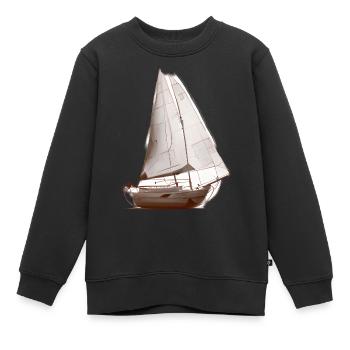 Sailing Ship Sailing Sailing Sailing Sailing Sailboat - Kids Premium Organic Sweatshirt - black - Front - AI Model Kid Female (0cm)
