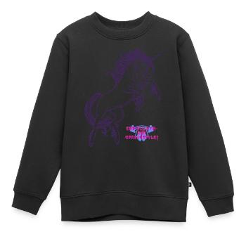 Pegasus - Kinder Premium Organic Sweatshirt - Schwarz - Vorne - AI Model Kid Female (0cm)