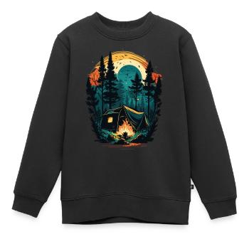 Camping - Survival Zuhause Ist Wo Mein Tarp Steht - Kinder Premium Organic Sweatshirt - Schwarz - Vorne - AI Model Kid Female (0cm)