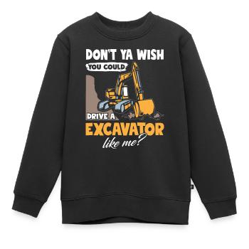 Pelle hydraulique - Sweat Premium enfant bio - noir - Devant - AI Model Kid Female (0cm)
