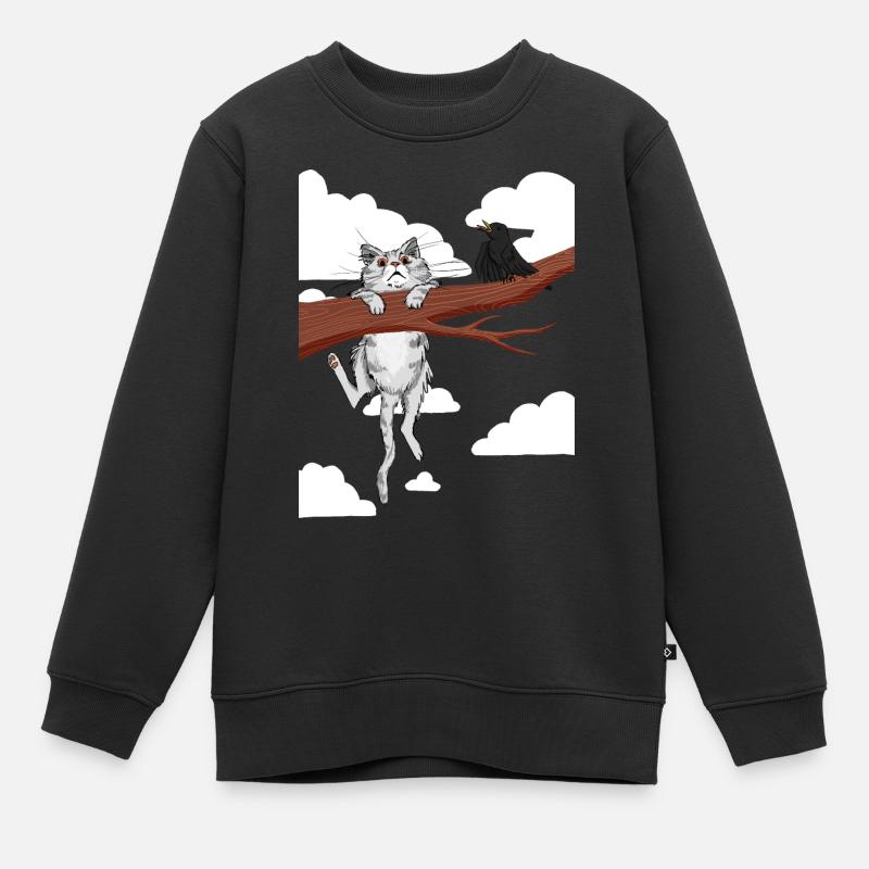 Accrochez-vous 01 - Sweat Premium enfant bio - noir