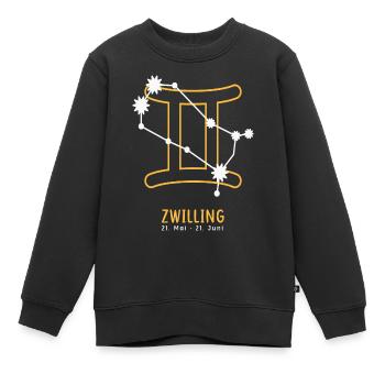 Sternzeichen Illustration Zwilling - Kinder Premium Organic Sweatshirt - Schwarz - Vorne - AI Model Kid Female (0cm)