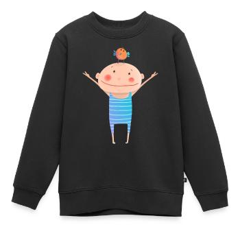 Vogel - Kinder Premium Organic Sweatshirt - Schwarz - Vorne - AI Model Kid Female (0cm)