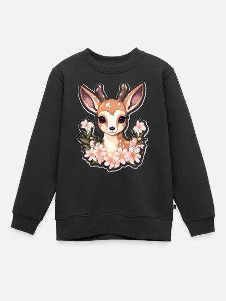 Reh - Kinder Premium Organic Sweatshirt - Schwarz