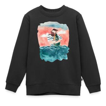 Seemann liebt Fisch - Kinder Premium Organic Sweatshirt - Schwarz - Vorne - AI Model Kid Female (0cm)