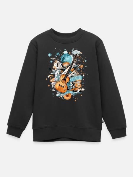 Un univers musical - Sweat Premium enfant bio - noir