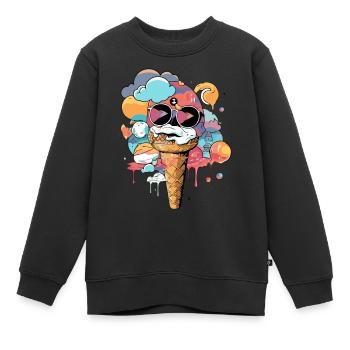 Iku kawaii Eis - Kinder Premium Organic Sweatshirt - Schwarz - Vorne - AI Model Kid Female (0cm)
