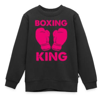 Roi de la boxe - Sweat Premium enfant bio - noir - Devant - AI Model Kid Female (0cm)