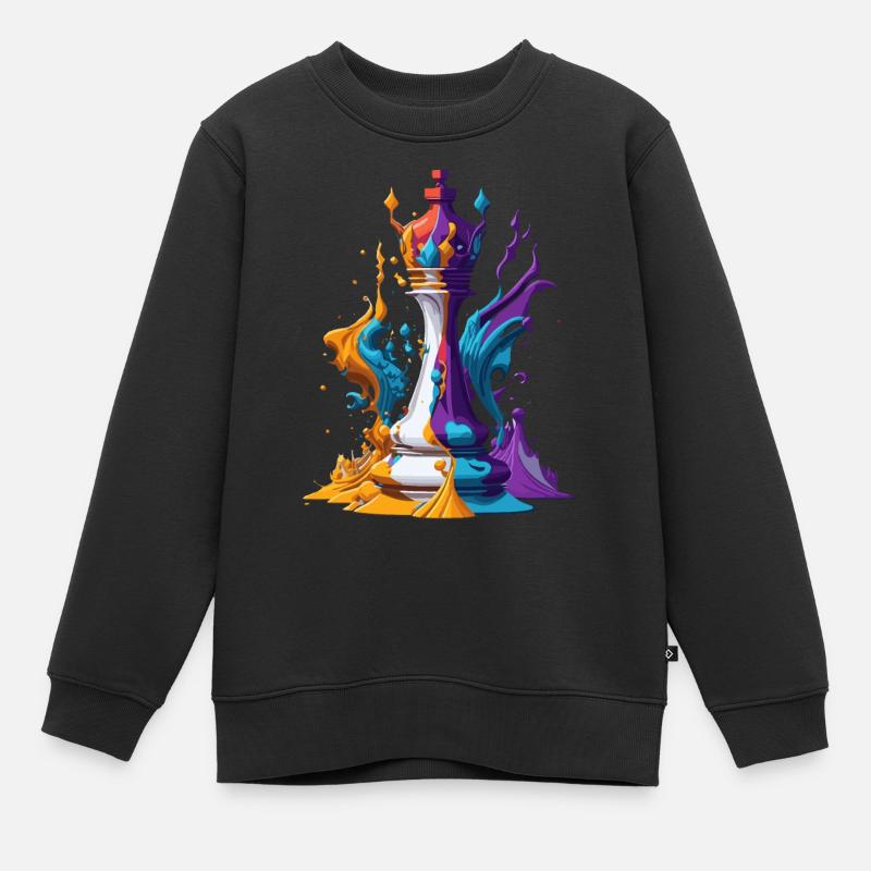 Schachfigur - Kinder Premium Organic Sweatshirt - Schwarz