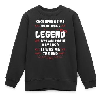 Il était une fois une légende. Mai 1959 Anniversaire - Sweat Premium enfant bio - noir - Devant - AI Model Kid Female (0cm)