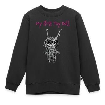 Poupée vaudou mignonne - Sweat Premium enfant bio - noir - Devant - AI Model Kid Female (0cm)