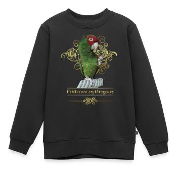 Rotkopf-Papagei - Kinder Premium Organic Sweatshirt - Schwarz - Vorne - AI Model Kid Female (0cm)