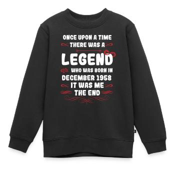 Il était une fois une légende. Décembre 1958 Naissance - Sweat Premium enfant bio - noir - Devant - AI Model Kid Female (0cm)