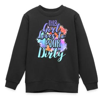 Cette fille aime verser sale - Sweat Premium enfant bio - noir - Devant - AI Model Kid Female (0cm)