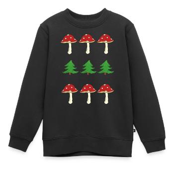 fliegenpilze und wald - Kinder Premium Organic Sweatshirt - Schwarz - Vorne - AI Model Kid Female (0cm)