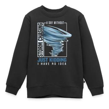 Sturmjäger Geschenkidee | Tornado Meteorologen - Kinder Premium Organic Sweatshirt - Schwarz - Vorne - AI Model Kid Female (0cm)