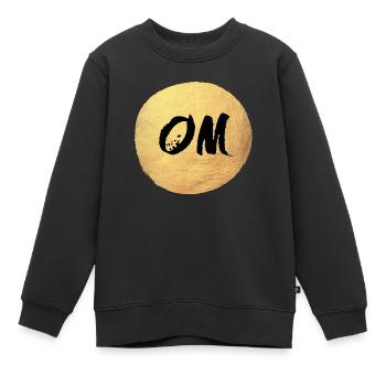 Cercle de Yoga Om Méditation Relaxation - Sweat Premium enfant bio - noir - Devant - AI Model Kid Female (0cm)