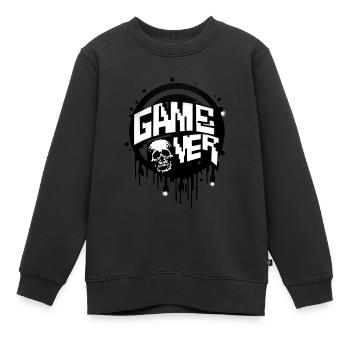 Game Over Gamer Spieler Videospiel Spielkonsole - Kinder Premium Organic Sweatshirt - Schwarz - Vorne - AI Model Kid Female (0cm)