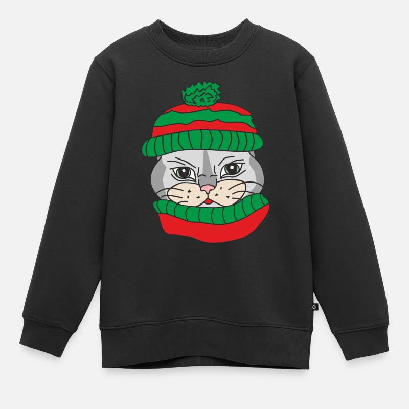 Chat mignon - Sweat Premium enfant bio - noir