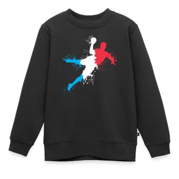 Handball Team Frankreich Handballer Explosion EM - Kinder Premium Organic Sweatshirt - Schwarz - Vorne - AI Model Kid Female (0cm)
