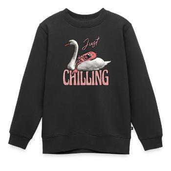 juste un monstre effrayant sur le cygne - Sweat Premium enfant bio - noir - Devant - AI Model Kid Female (0cm)