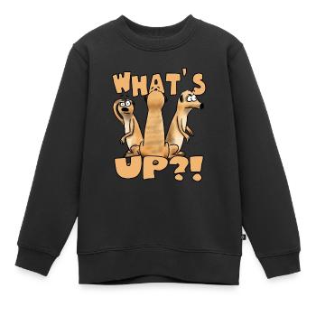 What´s up?! - Kinder Premium Organic Sweatshirt - Schwarz - Vorne - AI Model Kid Female (0cm)