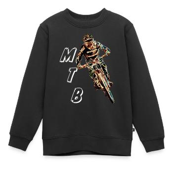 MTB MTB bergab - Kinder Premium Organic Sweatshirt - Schwarz - Vorne - AI Model Kid Female (0cm)