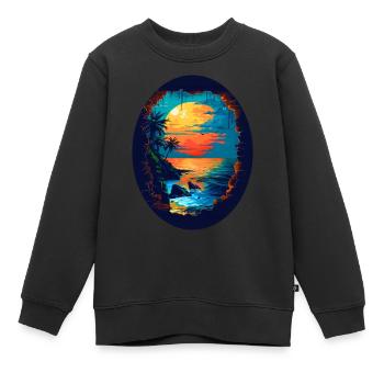 Karibik Flair - Kinder Premium Organic Sweatshirt - Schwarz - Vorne - AI Model Kid Female (0cm)
