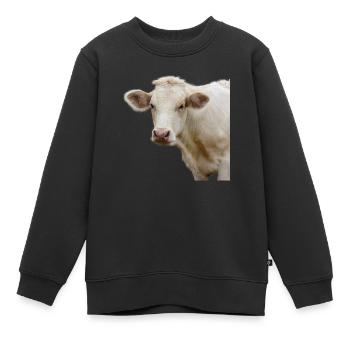 lustige Kuh Kuhkopf Geschenk Bauern - Kinder Premium Organic Sweatshirt - Schwarz - Vorne - AI Model Kid Female (0cm)