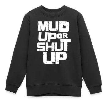Boue ou tais-toi Coureur de course dans la boue - Sweat Premium enfant bio - noir - Devant - AI Model Kid Female (0cm)