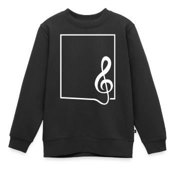 Musik Notenschlüssel Note Melodie Rahmen Umrandung - Kinder Premium Organic Sweatshirt - Schwarz - Vorne - AI Model Kid Female (0cm)