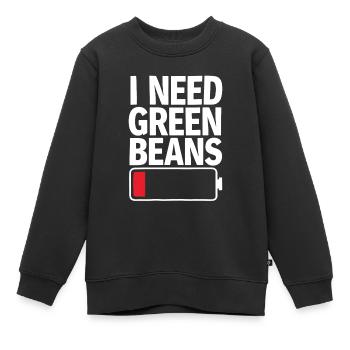 Grüne Bohnen - Kinder Premium Organic Sweatshirt - Schwarz - Vorne - AI Model Kid Female (0cm)