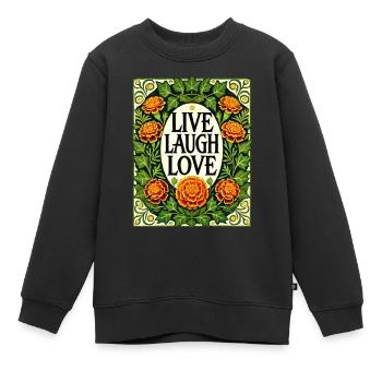 Lebe Lachen Liebe - Kinder Premium Organic Sweatshirt - Schwarz - Vorne - AI Model Kid Female (0cm)