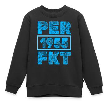 Perfectionné en 1955 - Sweat Premium enfant bio - noir - Devant - AI Model Kid Female (0cm)