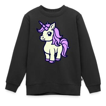 Licorne Licorne - Sweat Premium enfant bio - noir - Devant - AI Model Kid Female (0cm)