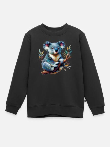 Koala - Kinder Premium Organic Sweatshirt - Schwarz