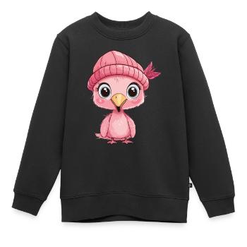 Flamingo Süß Niedlich Baby Kinder Tier Cartoon - Kinder Premium Organic Sweatshirt - Schwarz - Vorne - AI Model Kid Female (0cm)