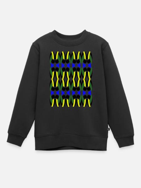 Design multicolore unique - Sweat Premium enfant bio - noir